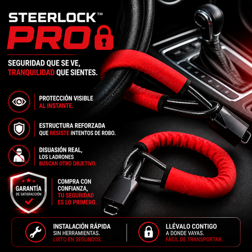 SteerLock™ Pro – Traba Volante Antirrobo