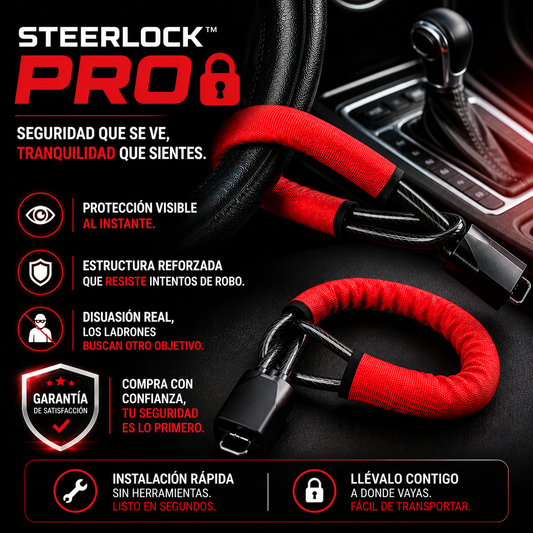 SteerLock™ Pro – Traba Volante Antirrobo